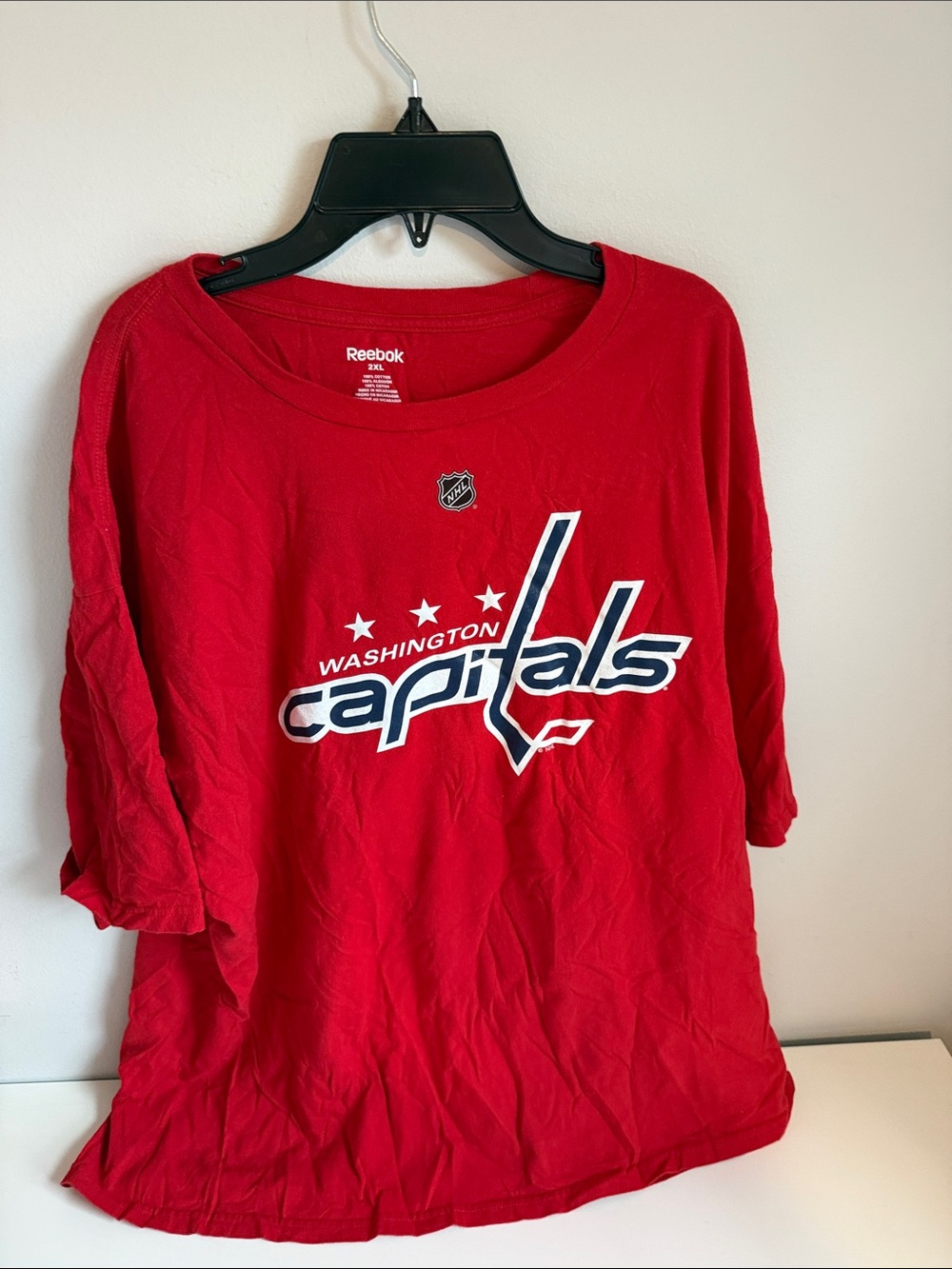Reebok Red Washington Capitals Short Sleeve Tee